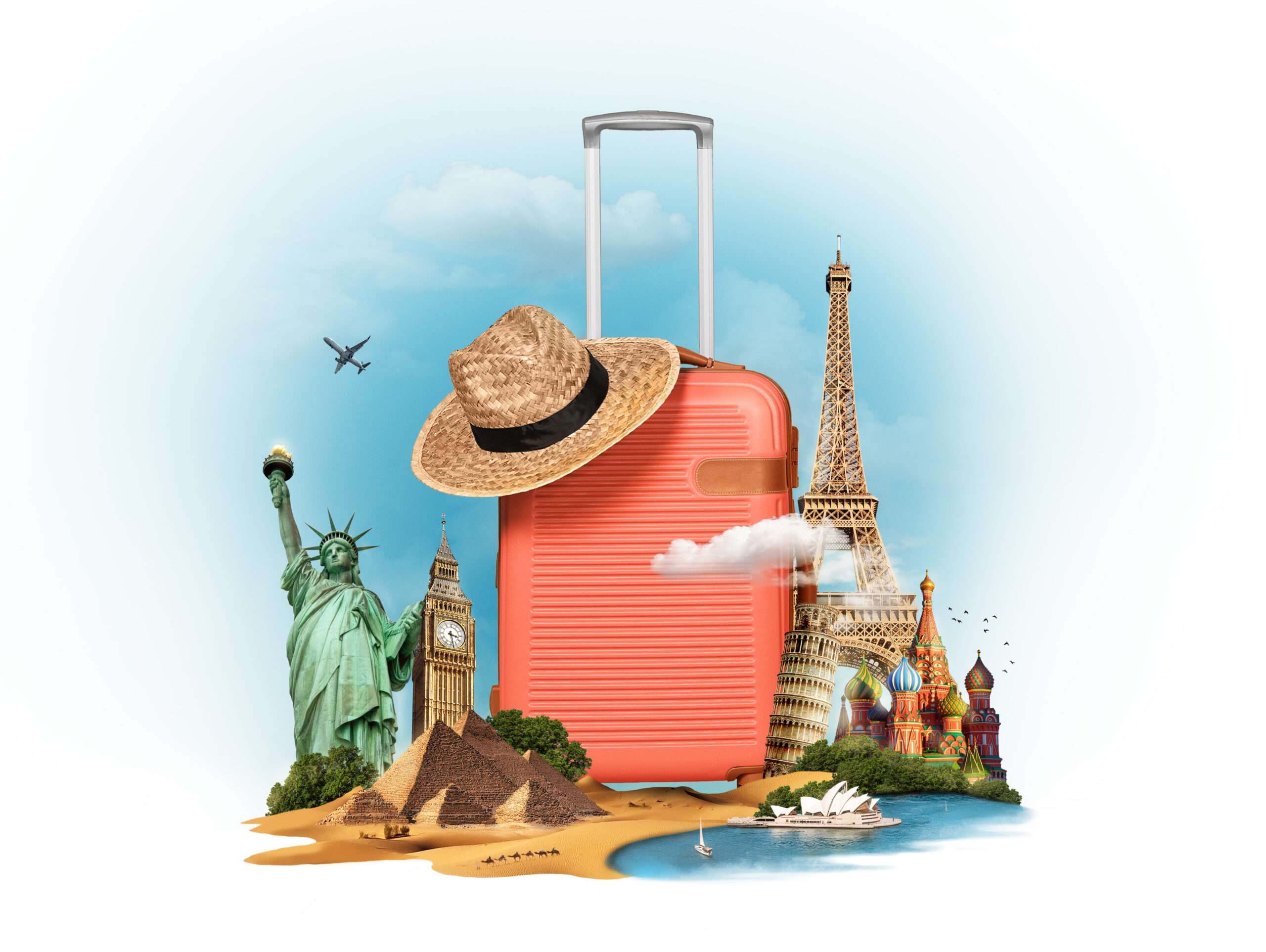 concept of travel destination with baggage